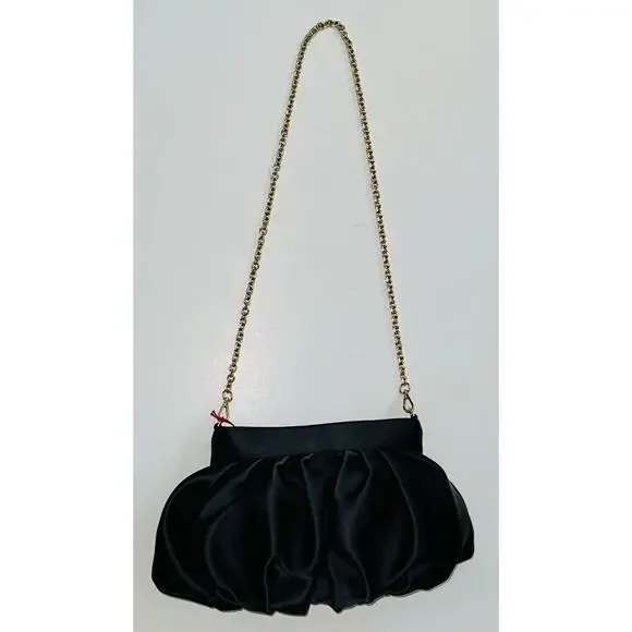 Frances Valentine Nora Clutch Satin ~ Black